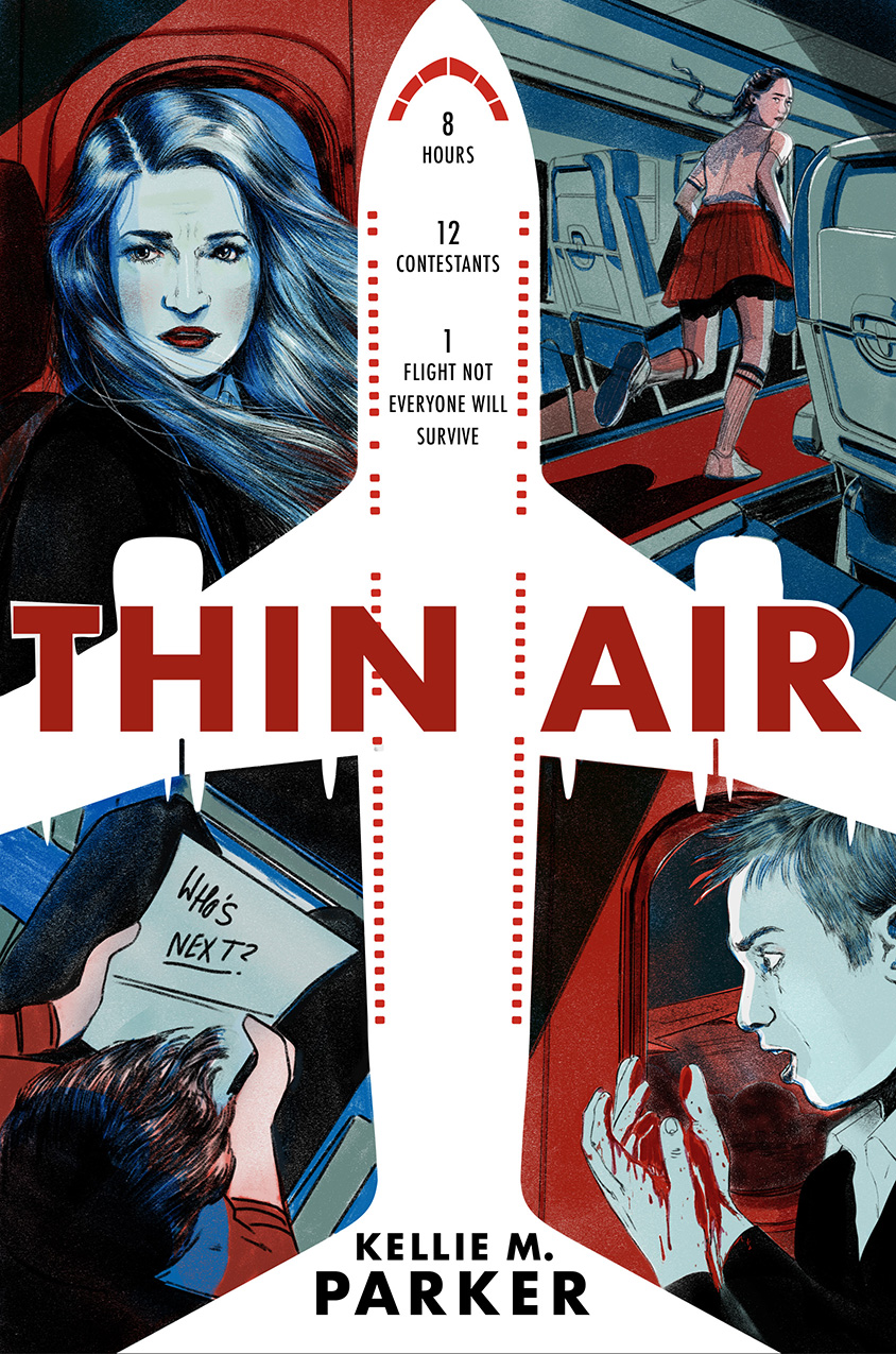 Thin Air book cover showing airplane and teens