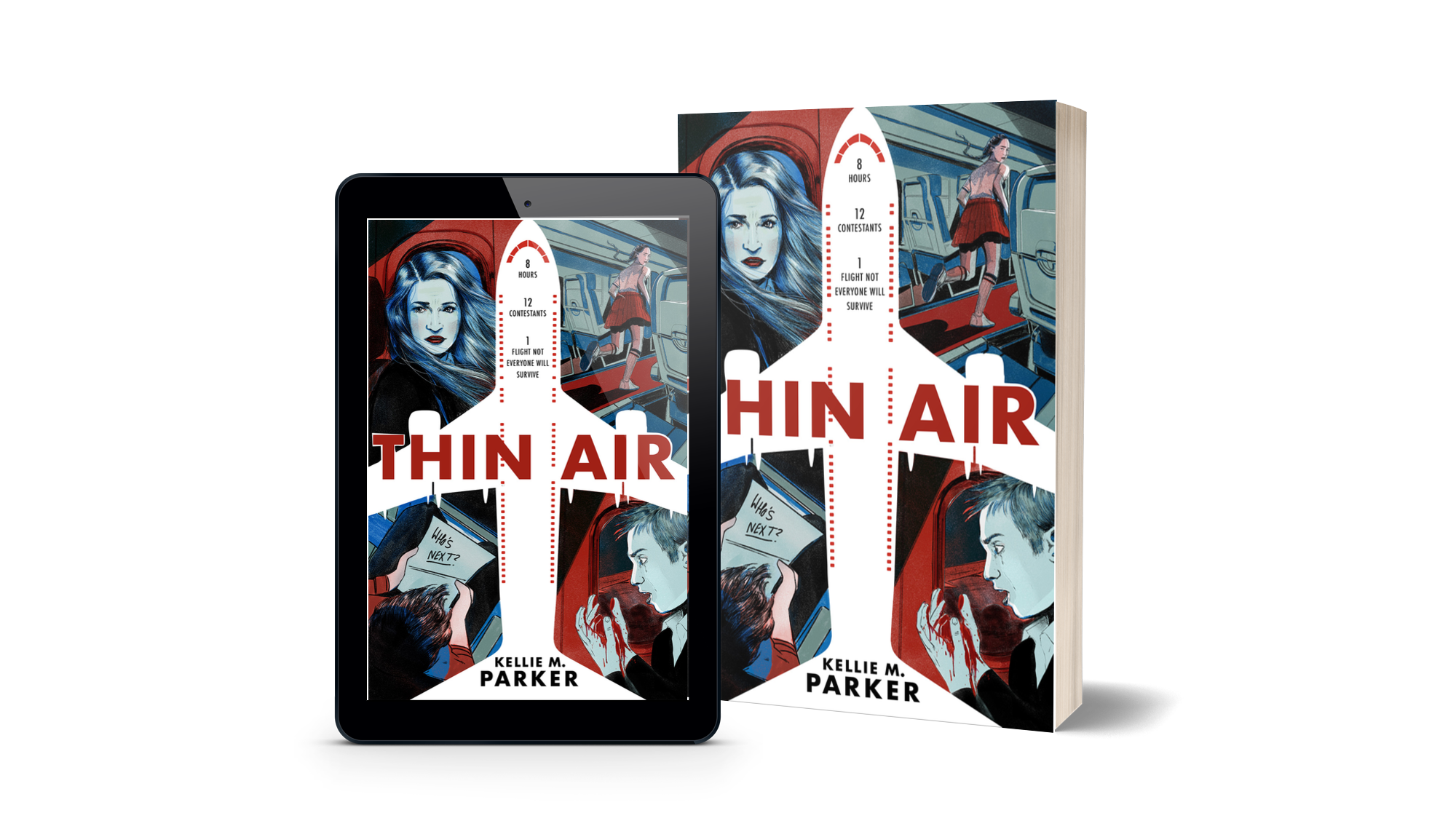 Thin Air book cover with airplane and teens